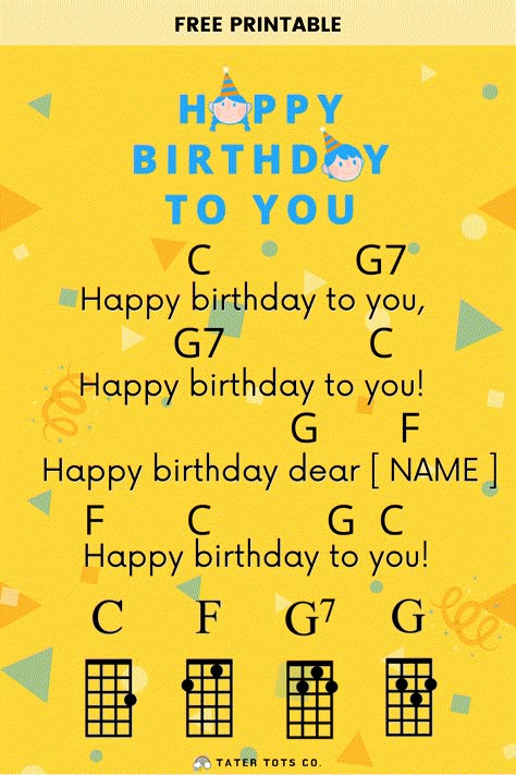 Happy birthday to you nursery rhyme ukulele chord free printable Page 2 Ukulele Songs Happy Birthday, Happy Birthday Ukelele Chords, Easy Ukulele Chords Songs, Easy Uke Songs For Beginners, Ukelele Chords Song, Beginner Ukelele Song Chords, Ukulele Songs Beginner Easy, Ukulele Lesson For Beginners, Learn Ukulele Beginner