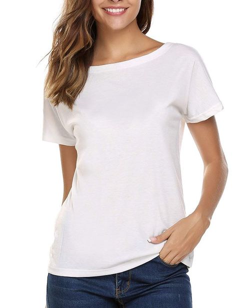 Rated: The Best White T-Shirts on Amazon | WhoWhatWear UK White Shirts For Women, Best White Shirt, White Tshirt Women, Cut Out Jeans, Tshirt Design Men, White T Shirts, White Tee Shirts, Denim Trends, Ladies Tee Shirts