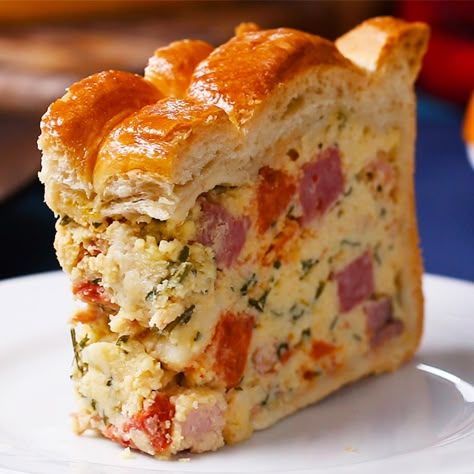 Easter Savory Pie (Pizza Rustica) Recipe by Tasty Easter Pizza, Italian Easter Recipes, Italian Easter Pie, Easter Pie, Pizza Rustica, Italian Easter, Easter Bread, Savory Pie, Easter Recipes