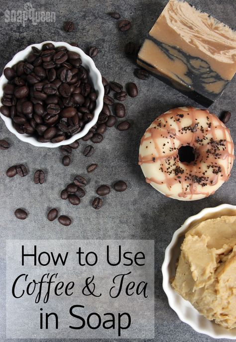 How to Use Coffee and Tea in Soap Homemade Body Care, Diy Soap Recipe, Soap Queen, Tea Soap, Soap Tutorial, Coffee Soap, Soap Making Recipes, Soap Craft, Making Soap