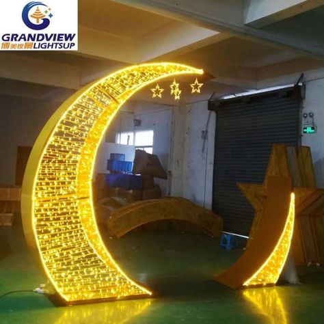 Outdoor Eid Decoration Led Ramadan Crescent Moon Motif Lights - Buy Festival Decorative Light,Led Christmas Lights,Led Ramadan Lights Product on Alibaba.com Ramadan Lights, Eid Decoration, Wedding Stage Decorations, Led Christmas Lights, Idul Fitri, Stage Decorations, Creative Lighting, Lights Led, Wedding Stage