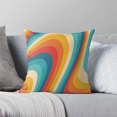 Get my art printed on awesome products. Support me at Redbubble #RBandME: https://www.redbubble.com/shop/p/46034631.5X2YF?asc=u 60s Bedroom Aesthetic Retro, Funky Retro Decor, 60s Bedroom Aesthetic, Retro Aesthetic Bedroom, 70s Retro Aesthetic, Groovy Interiors, 60s Bedroom, Vintage Boys Room, Retro Basement