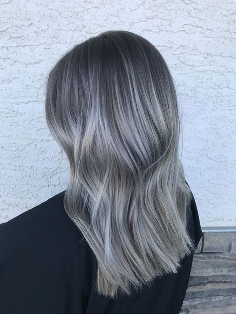 Does Ash Hair Color Cover Grey | The Salon Project NYC Balayage Hair Blonde Grey, Short Gray Blonde Hair, Mushroom Gray Hair, Ash Blonde Grey Hair, Silver Ash Blonde Hair Balayage, Grey Ash Blonde Hair, Gray Blonde Hair Balayage, Ashy Gray Hair, Smokey Ash Blonde