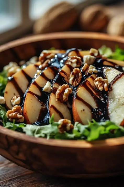 This Caramelized Pear and Blue Cheese Salad is a perfect blend of sweet caramelized pears, tangy blue cheese, and crunchy walnuts. It’s a simple, elegant salad that’s perfect for any meal. Whether as a light appetizer or a side dish, this recipe is easy to make and absolutely delicious. Save this recipe and give it a try today! Caramelized Pear Salad, Caramelized Pear And Blue Cheese Salad, Walnut Blue Cheese Honey Pears, Blue Cheese Pear Salad, Baked Pears With Blue Cheese And Honey, Pear Blue Cheese Salad, Blue Cheese And Pear, Pear Walnut Salad, Pear And Blue Cheese Salad