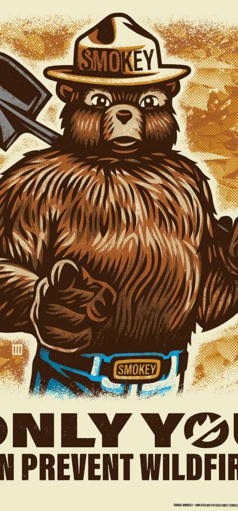 Smokey the Bear: A Symbol of Fire Smokey the bear wallpaper by Teku - Download on ZEDGE™... Smokey Bear Wallpaper, Smokey The Bear Art, Smokey The Bear Poster, The Bear Wallpaper, Smoky The Bear, Bear Template, Smokey The Bear, Smokey Bear, Tattoo Reference