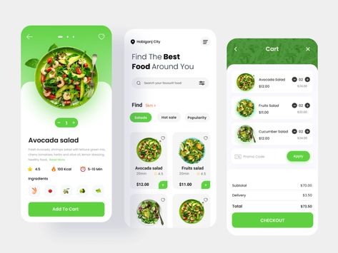 Food Delivery App Design by Tazrin on Dribbble Creative App Design, Food Website Design, Food Ordering App, Healthy Apps, Food Web Design, Restaurant App, Meal Planning App, Ux App Design, App Design Layout