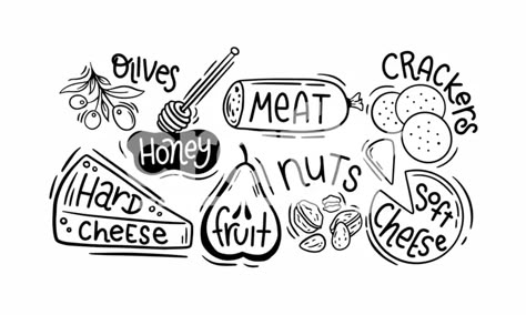 Charcuterie Board Doodle, Charcuterie Drawing, Charcuterie Board Drawing, Charcuterie Sayings, Charcuterie Illustration, Charcuterie Puns, Charcuterie Logo, Funny Charcuterie Board, Lazer Engraver