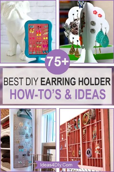 75+ DIY Earring Holder Ideas & Amazing How To's Earring Holders Ideas, Ear Rings Organizer Diy, Clip On Earring Holder, Ear Ring Storage Diy, Homemade Earring Display, Diy Post Earring Holder, Chicken Wire Earring Holder, Ear Ring Display Ideas, Diy Earring Hanger