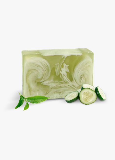 Explore the aromatic scents of our natural handmade Green Tea and Cucumber Soap. The invigorating aroma of lush greenery and the soothing properties of eucalyptus cleanse and revitalize your skin, as you bask in the tranquil ambiance of a spa-like experience right at home. Our plant-based soap is vegan, eco-friendly, cruelty-free, and non-toxic. We promise you'll feel the difference! How to Use: Wet the bar, build a nice lather, and apply. Store bar soap somewhere with proper drainage to dry and Cucumber Soap, Dessert Soap, Bar Build, Coconut Soap, Soap Packing, Mango Coconut, Honey Soap, Coconut Palm, Rose Soap