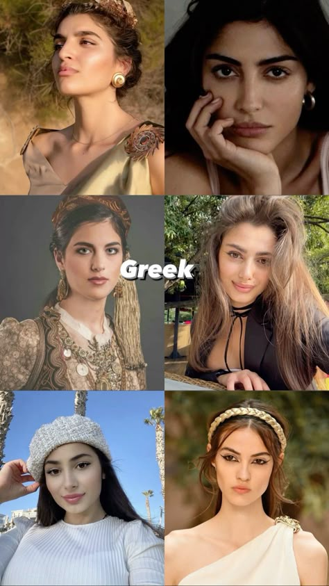 гречанка / greek Greek Face Reference, Greek People Faces, Greek Girls Pretty, Greek Beauty Standards, Greek Curly Hair, Greek Culture Aesthetic, Female Aesthetic Art, Greek Makeup, Greece Goddess