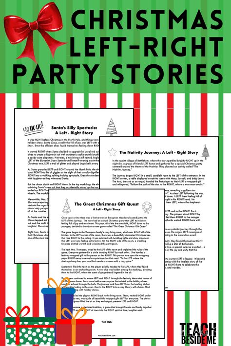 Christmas Gift Card Exchange Game, White Elephant Games Ideas, Fun Christmas Exchange Games, White Elephant Game Story, White Elephant Story, Christmas Gift Exchange Story, Christmas Left Right Game Printable Free, Grinch Left Right Christmas Game, Gift Exchange Poem Christmas