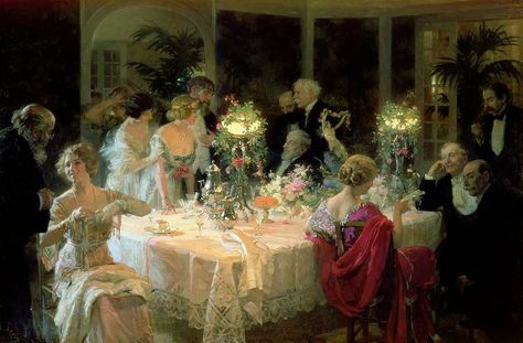 Jules-Alexandre Grün (1868-1934ish) . The End of Dinner, 1913 . Oil on canvas, 215 x 320 cm at the Musee des Beaux-Arts, Tourcoing, France French Poster, Painting People, Party Poster, Frames For Canvas Paintings, Affordable Wall Art, Belle Epoque, Cool Posters, Artist Art, Classic Art