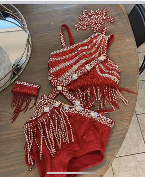 Jazz Dance Costumes Sassy Red, Red Jazz Dance Costumes, Jazz Dance Costumes Sassy, Queen Bee Costume, Bling Outfits, Modern Dance Costume, Pretty Dance Costumes, Twirling Dress, Dance Comp