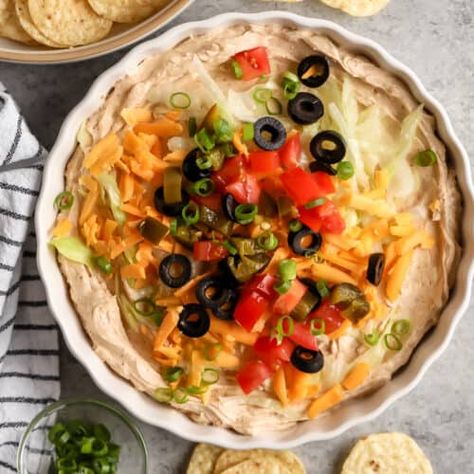 5 Minute Taco Dip - Spend With Pennies Easy Nacho Dip, Easy Cheese Dip, Best Spinach Artichoke Dip, Mexican Dip, Nacho Dip, Taco Dip Recipe, Baked Dips, Taco Toppings, Spend With Pennies