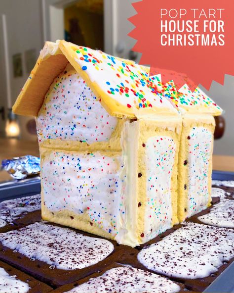 How about a Pop Tart house instead of a gingerbread one! Pop Tart House, Poptart Gingerbread Houses, Homemade Gingerbread House, Gingerbread House Parties, Gingerbread Party, Gingerbread House Cookies, Gingerbread House Kits, Pop Tart, Gingerbread House Decorations