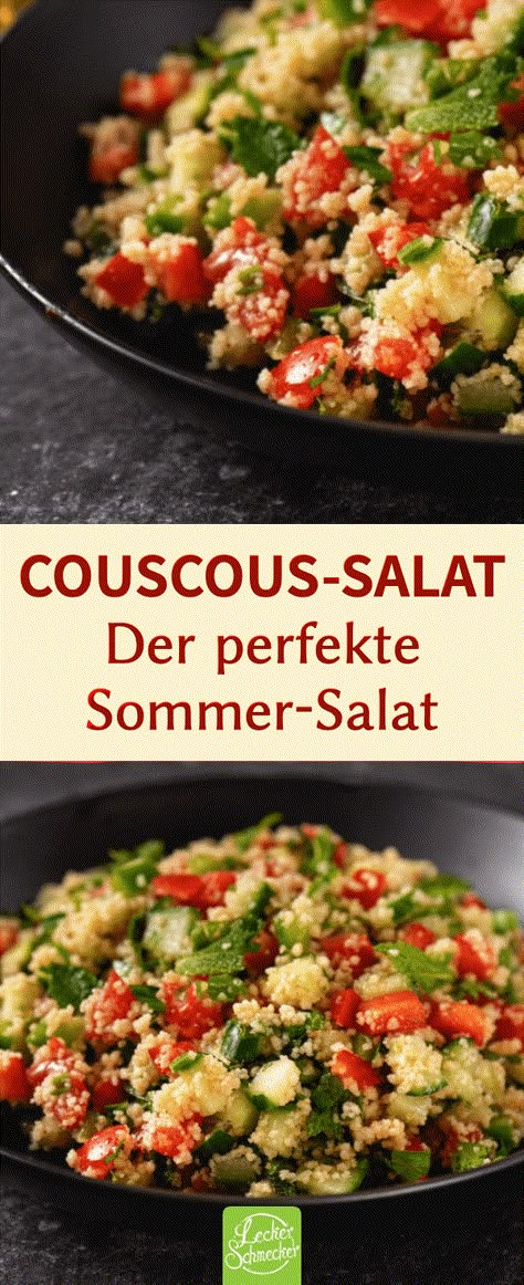 Das perfekte Sommerrezept: erfrischender Couscous-Salat. Couscous-Salat: schnell, einfach und köstlich. Couscous-Salat: Der perfekte Sommer-Salat. Entdecke das erfrischende Rezept für Couscous-Salat mit frischem Gemüse und Kräutern. Schnell zubereitet und perfekt für den Sommer! via @Leckerschmecker Couscous Salad Recipes, Couscous Salat, Garlic Butter Chicken, Couscous Salad, Summer Dishes, Chicken And Vegetables, Fresh Vegetables, Couscous, Quick Recipes