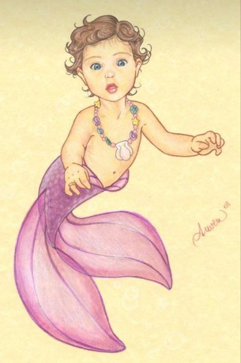 Baby Mermaid Tattoo, Mermaid Quilt, My First Baby, Pretty Mermaids, Mermaid Artwork, Unicorns And Mermaids, Mermaid Drawings, Mermaid Pictures, Baby Painting