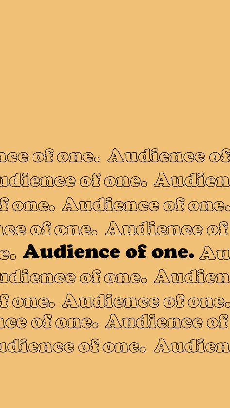 Audience of One retro phone wallpaper. Audience Of One Quote, Audience Of One Wallpaper, Retro Phone Wallpaper, Retro Bible Verse, Audience Of One, Georgia Dawgs, 2023 Mood, Bible Verse Posters, Retro Phone