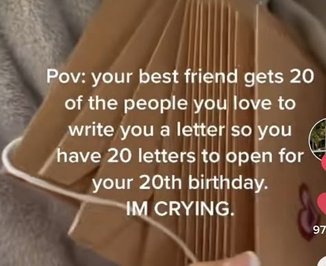 20 Letters For 20th Birthday, 20th Birthday Present Ideas, Gifts For 20th Birthday, 20 Birthday Present, 20th Birthday Gift Ideas, 20th Birthday Presents, 20th Birthday Gifts, Dream Birthday, 20th Birthday Gift