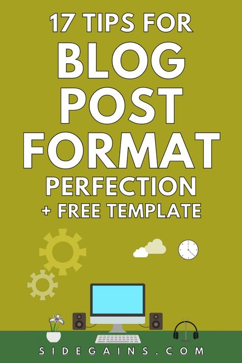 In this post I'm giving you a blog post format you can use to provide a killer framework within which to build your content. I explain why blog post format is important, detail the elements to include in your blog posts and tell you how each one plays it's part in helping your posts to stand out. There's also a downloadable blog post format template for you to use freely for your blog. Visit SideGains to find out more. Blog Writing Tips, Blogging Resources, Blog Niche, Entrepreneur Tips, Work From Home Tips, Successful Online Businesses, Blog Tools, Blog Content, Female Entrepreneurs