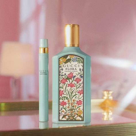 Flora Gorgeous Jasmine Eau de Parfum - Gucci | Sephora Gucci Flora Aesthetic, Gucci Flora Gorgeous Jasmine, Parfum Gucci, Gucci Fragrance, Flora Gucci, Jasmine Perfume, The Perfume Shop, Gucci Flora, Perfume Shop