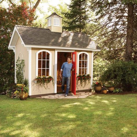 Turn shed into guest house Cheap Storage Sheds, Shed Conversion, Garden Shed Diy, Diy Sheds, Shed Diy, Building A Storage Shed, Shed Plans 12x16, Small Shed, Montana House