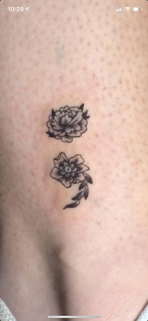 Semi-colon Tattoo Rose, Creative Semi Colon Tattoos For Women, Semi-colon Flower Tattoo Design, Flower Semi Colon Tattoos For Women, Semi-colon Tattoo Floral, Floral Semi-colon Tattoo Ideas, Flower Semi Colon Tattoos, Cute Semi Colon Tattoos, Semi Colon Tattoo Flower