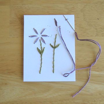 Flowers Stitch, Embroidered Paper, Stitched Cards, Daisy Cards, Embroidery Cards, Stitching Cards, Jw Gifts, Card Pattern, Paper Embroidery