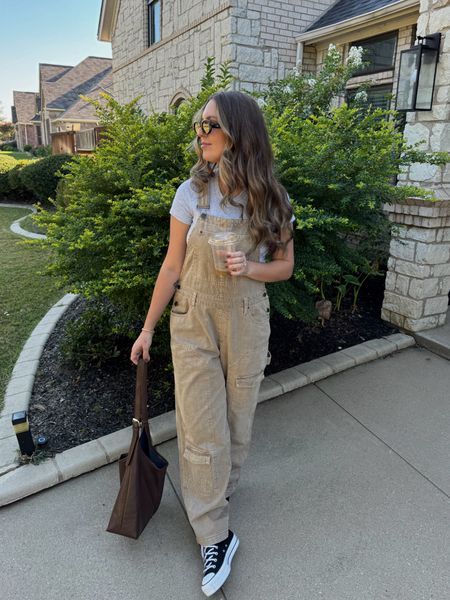 Women's Baggy Denim Overalls - … curated on LTK Tan Overalls Outfit Fall, Brown Overalls Outfits Aesthetic, Beige Overalls Outfit, Fall Season Khaki Overalls, Tan Overalls Outfit, Fall Light Wash Overalls, Casual Brown Overalls, Jennifer Core, Brown Overalls Outfits