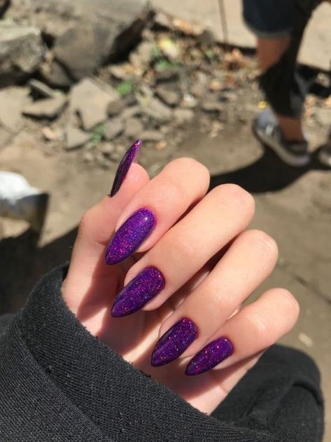 Nail Extensions Acrylic, Purple Glitter Nails, Purple Nail, Soft Nails, Sparkly Nails, Dream Nails, Fire Nails, Dope Nails, Best Acrylic Nails