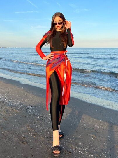 Feminine Aesthetic Outfits, Burkini Swimsuit, Muslim Swimwear, Modest Fashion Hijab, Fashion For Petite Women, Beach Wear Outfits, Beach Skirt, Hijabi Girl, African Design Dresses