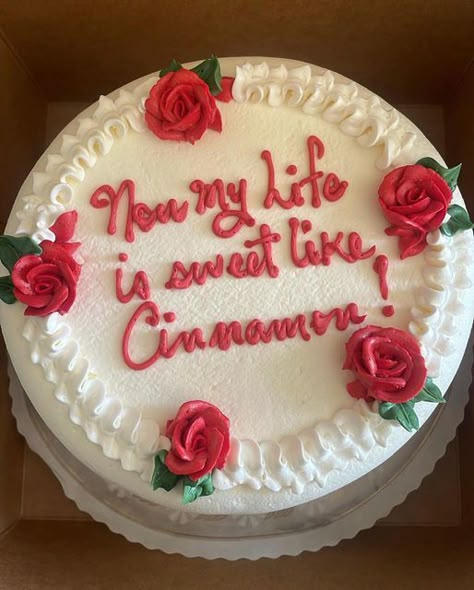 Now My Life Is Sweet Like Cinnamon, Ldr Birthday, Lana Del Rey Cake, Sweet Like Cinnamon, 18th Cake, Life Is Sweet, Cinnamon Girl, Just Cakes, Pretty Birthday Cakes