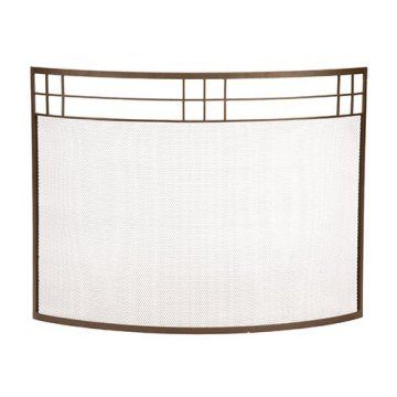 Arts and Crafts Style Curved Fireplace Screen $173 Wrought Iron Fireplace Screen, Iron Fireplace Screen, Curved Fireplace, Wrought Iron Fireplace, Mission Style Homes, Fireplace Cover, Classic Window, Iron Fireplace, Fireplace Entertainment