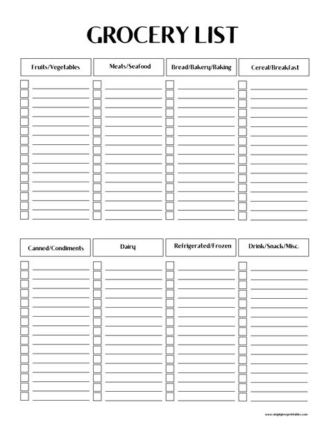 Printable Shopping List Grocery, Blank Shopping List, Grocery List Templates Printable Free, Grocery List Free Printable, Free Printable Grocery List Templates, Master Grocery List Template, Grocery Shopping List Printable, Grocery Shopping List Template, Grocery List Organization