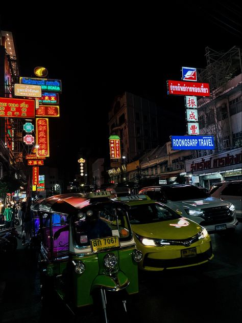 Thailand, chinatown, night aesthetic, travel pictures, aesthetic city pics, night lights Thailand Dark Aesthetic, Thailand Night Aesthetic, Bangkok Thailand Aesthetic Night, Thailand City Night, Aesthetic City Pics, Chinatown Aesthetic, Bangkok At Night, Aesthetic Travel Pictures, Japan 90s