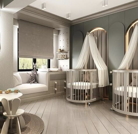 Twin Nursery Room, Twin Baby Rooms, Luxury Baby Room, Luxury Nursery, Cozy Baby Room, Baby Boy Room Decor, Nursery Room Boy, Nursery Room Design, Baby Room Inspiration