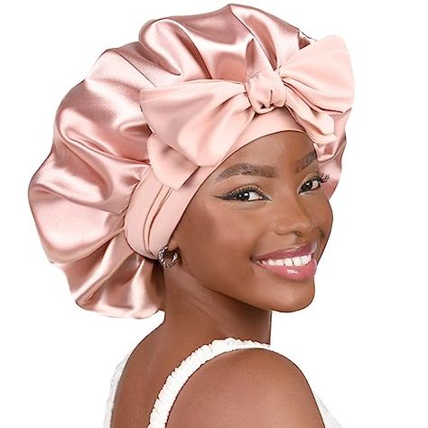 YANIBEST Satin Bonnet Silk Bonnet for Sleeping Double Layer Satin Lined Hair Bonnet with Tie Band Bonnets for Women Natural Curly Hair Satin Bonnets, Women Curly Hair, Natural Curly Hair, Silk Bonnet, Satin Bonnet, Hair Bonnet, Curly Hair Women, Shopping Tips, Skin Care Essentials