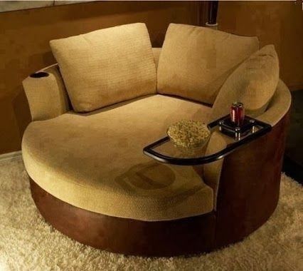 The cuddly couch for two that’s perfect for two-person sleepovers. | 30 Impossibly Cozy Pieces Of Furniture You Could Die Happy In Cuddle Couch, Cool Couches, Home Again, Home Theater Seating, Home Cinema, Home Modern, Cozy Place, A Living Room, Home N Decor