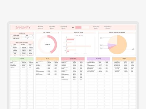 bill tracker template budget spreadsheet Budget Tracker Spreadsheet, Excel Sheet Aesthetic, Budgeting Google Sheets, Financial Planning Templates, Budgeting Finances Template, Budgeting Notebook Ideas, Finance Girly, Money Tracker Template, Monthly Spending Tracker