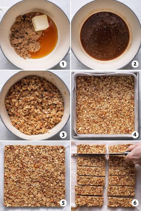 Honey Oat Granola Bars, Oat Granola Bars, Breakfast Bar Recipe, Easy Breakfast Bar, Feel Good Foodie, Honey Granola, Healthy Granola Bars, Kid Recipes, Baked Granola