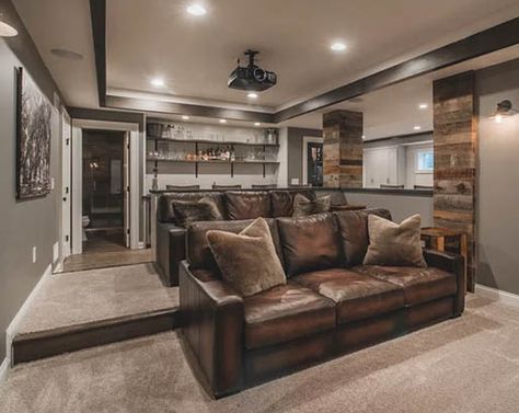 31 Home Theater Ideas That Will Make You Jealous | Sebring Design Build | Design Trends Small Home Theater Ideas, Home Theatre Room Ideas, Cinema Outdoor, Hunting Man, Theatre Room Ideas, Home Theater Ideas, Barn Bar, Small Home Theaters, Basement Designs