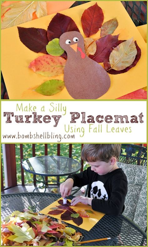 Turkey Leaf Placemat- this is such a fun idea to get kids crafting for thanksgiving! Turkey Placemat, Thanksgiving Placemats Preschool, Thanksgiving Crafts Preschool, Thanksgiving Placemats, Placemats Kids, Thanksgiving Preschool, Thanksgiving Crafts For Kids, Kids Crafting, Thanksgiving Theme