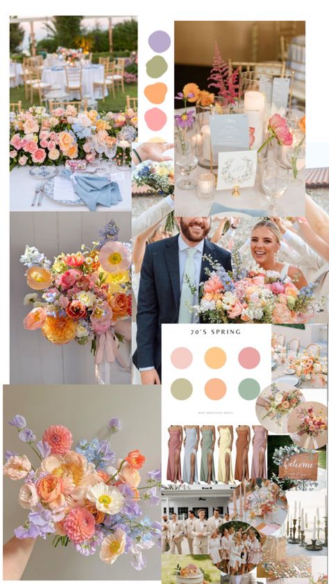 Pastel Wedding Colors, Pastel Wedding Theme, Wedding Color Schemes Spring, Wedding Theme Color Schemes, Wildflower Wedding Theme, Wedding Color Pallet, Wedding Motifs, Wedding Color Ideas, Dream Wedding Decorations