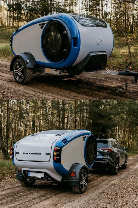 Mink Campers transforms Icelandic teardrop with pure electric power Building A Teardrop Trailer, Teardrop Camper Plans, Teardrop Caravan, Rv Tent, Rv Holiday, Diy Camper Trailer, Adventure Trailers, Off Road Camper Trailer, Tiny Camper