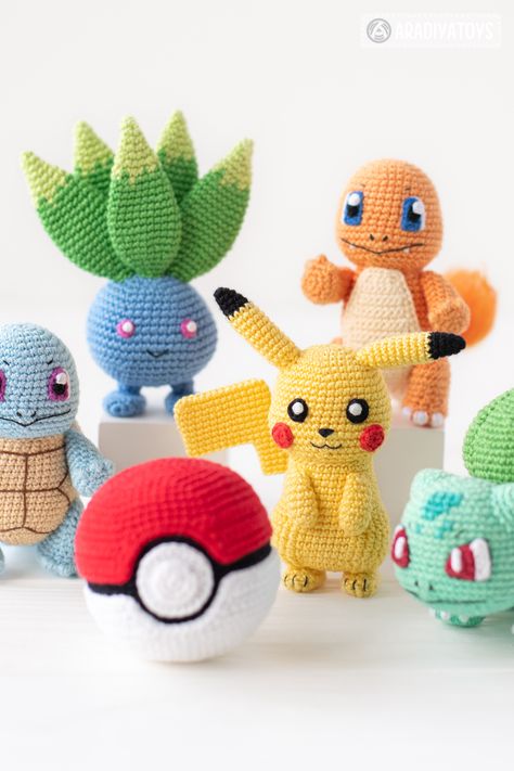 Crocheted Pokemon, Amigurumi Characters, Learning Crochet, Pikachu Crochet, Pokemon Crochet, Pokemon Crochet Pattern, Pokemon Toys, Crochet Pokemon, Pokemon Pattern