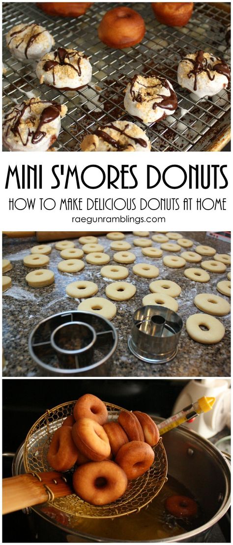 the best mini donut recipe I've found super easy and tasty for dessert or breakfast S’mores Donut, Best Mini Donut Recipe, Doughnut Truck, Mini Donut Recipe, Mini Dessert Easy, Donut Truck, Mini Donut Recipes, Mini Donuts Maker, Smores Dessert