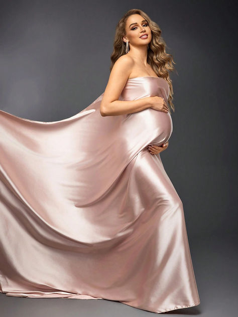 Maternity Pink Dress Photo Shoot, Maternity Shoot Outfit, Latest Maternity Dresses, Maternity Photoshoot Outfits, Photo Rose, Shein Maternity, Maternity Shoots, Pregnancy Photo, Cute Maternity Outfits