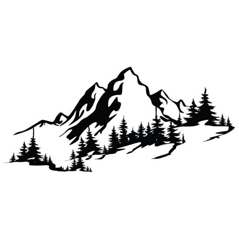 See Tattoo, Mountain Silhouette, Nature Art Drawings, Mountain Drawing, Laser Art, Mountain Tattoo, Silhouette Stencil, Wood Burning Patterns, Wood Burning Art