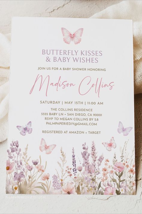 Baby Shower Thenes For Girl, Baby Shower Butterfly And Flower Theme, Baby Shower Theme Decorations For Girl, Butterfly Garden Invitation, Butterfly Kisses And Birthday Wishes Party, Baby Shower Invitations Butterflies, Baby Shower Theme Butterfly, Garden Butterfly Baby Shower Theme, Little Butterfly Baby Shower Theme