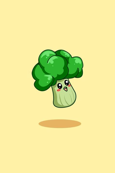 Cute and funny broccoli cartoon illustration Cartoon Art Wallpaper, How To Draw Broccoli, Broccoli Character Design, Broccoli Wallpaper Aesthetic, Broccoli Drawing, Broccoli Cartoon, Broccoli Illustration, Cute Broccoli, Flower Skull